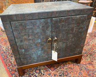 Copper ribbon side cabinet