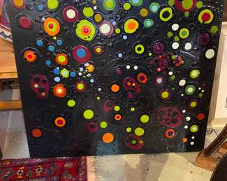 Very large oil on board modern.