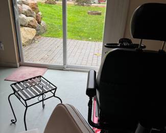 Walk out view to remove items easily or ride the scooter right out