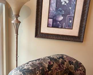 Art and one of two floor light torchieres