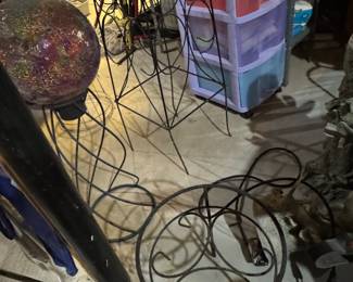 metal plant stands and garden decor