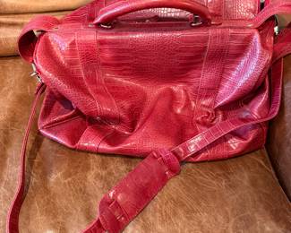 Bath & Body Works faux crocodile large duffle bag