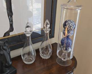 Glass decanter and apothecary jar