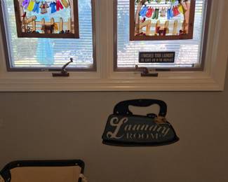 Painted on glass framed pieces with wash day theme