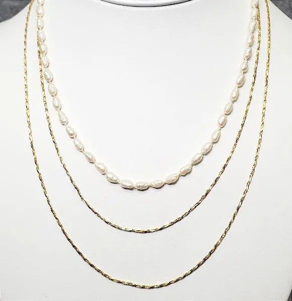14K Gold Chains, Fresh Water Pearls