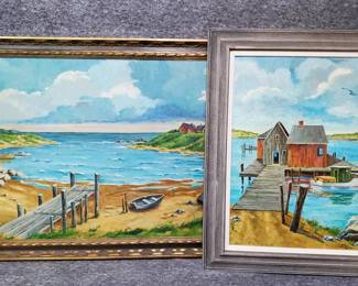 2 Signed Original Oil Paintings by Arthur Rustigian Circa 1960s