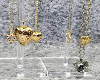 Heart Shaped Pendant CollectionLockets, Timepiece, Rhinestones, Gems