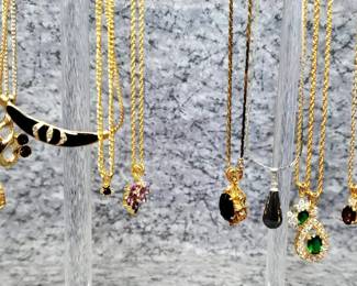 NecklacesGold and Silvertone, Rhinestones, Birthstones