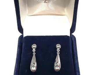 Danbury Mint 14K White Gold Teardrop Earrings