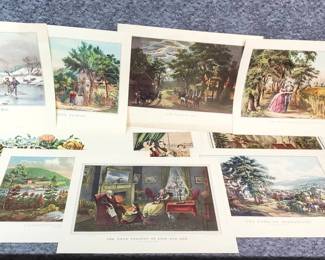 Vintage Currier  Ives Book Page Prints C