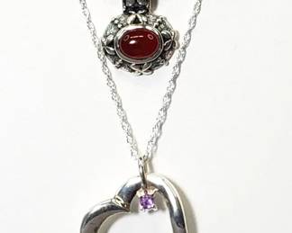 Sterling Silver  Gem Stone Necklaces