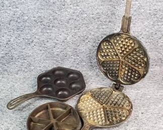 Cast Iron Danish Pancake, Waffle, and Corn Bread Pans
