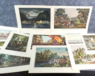 Vintage Currier  Ives Book Page Prints A