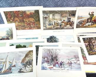 Vintage Currier  Ives Book Page Prints G