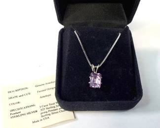 Sterling Silver  Amethyst Necklace