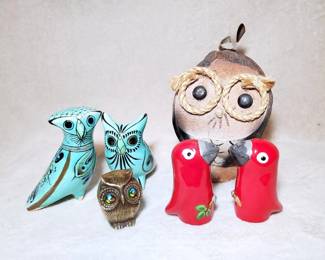OwlsBrass, Mexican, Coconut  Red Parrot Salt  Pepper