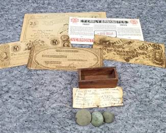 Civil War Era Buttons, Repro Vermont Bank Notes