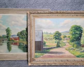 Signed Original Oil Paintings by Arthur Rustigian circa 1960s