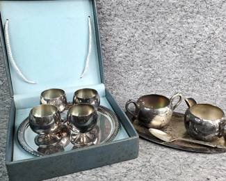 Silverplated Cordial Set  Serveware, Charlie McCarthy Spoon