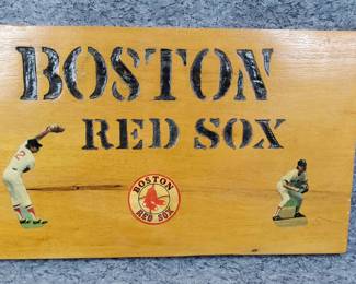 Hand Crafted Boston Red Sox Wooden Plaque