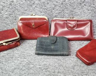 Vintage Etienne Aigner, Buxton Leather Wallets and Cigarette Holder, Makeup Case