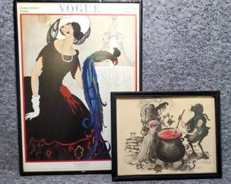 Vintage PrintsRonald Searle Illustration, Helen Dryden Vogue Cover Illustration