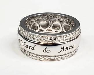 Designer Bradford Exchange 925 Sterling Spinner Band Ring