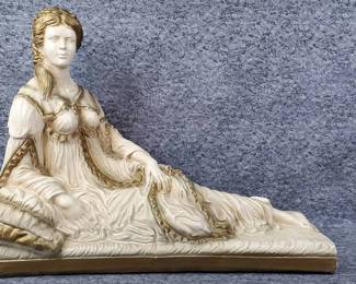 Italian Venus Victrix Style Reclining Woman Chalkware Replica