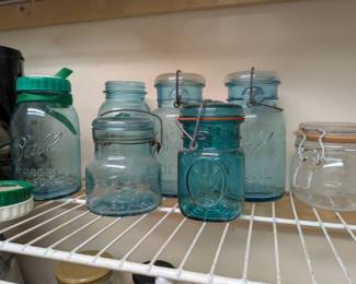 Blue Mason Jars