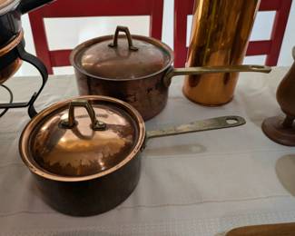 Paul Revere copper sauce pans