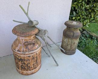 Antique large milk cans