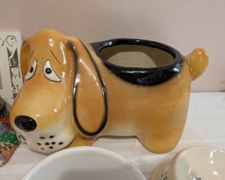 Large ceramic dog planter