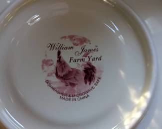 William James Farm Yard soup bwols and plates set