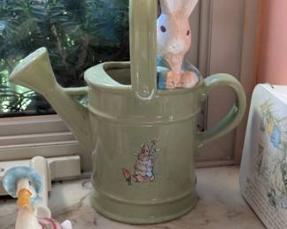 Beatrix Potter Peter Rabbit Ceramic Watering can / vase