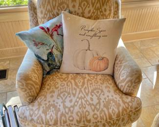 Taylor King Swivel Chairs - pair with ottoman