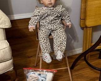 baby doll - high chair and doll clothing