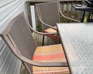 Outdoor table and chairs with umbrella