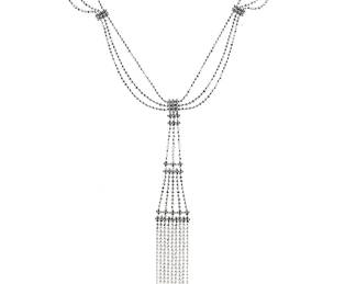 Fringe Tower Necklace 18KT White Gold