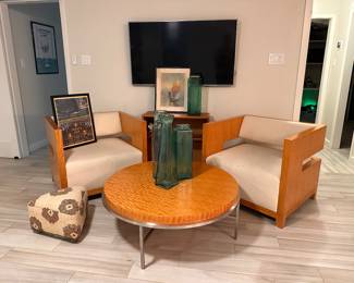 Stunning Bolier & Company chairs and table.   A third new chair is in the shed.