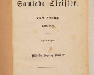 Inside page of Bernhard Sev. Ingemanns samlede Skrifter, published 1869 by Reitzels Forlag, Denmark