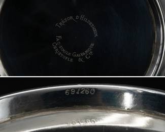 Closeups of the rare Christofle & Cie 19th C Silver Baby Hercules Bowl