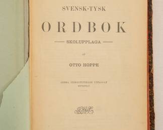 Svensk-Tysk Ordbook Skolupplaga af Otto Hoppe, hardcover, published 1913 by P. A. Norstedt & Soners Forlag, Sweden