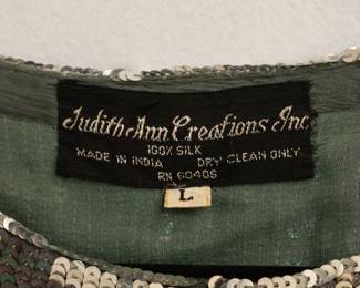 Vintage Judith Ann Creations silk and sparkly sequins long sleeved top, size L