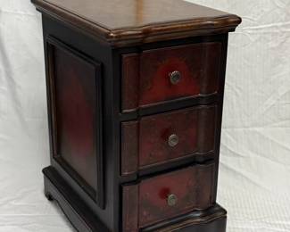 A Hooker Furniture Seven Seas 3-drawer black & red accent chest