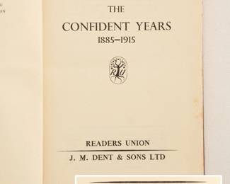 Inside page of The Confident Years by Van Wyck Brooks, hardcover, published 1953