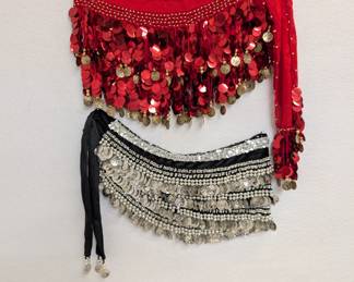 Spangled sequined belly dancer belts