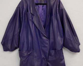 1980s vintage Claude Montana purple lambskin leather jacket