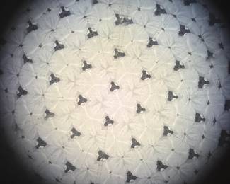 Here's what the vintage wood and glass kaleidoscope's design looks like!