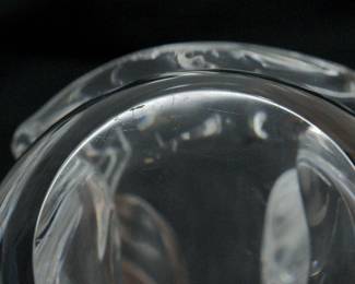 Closeup of the large signed Steuben Glass classic eagle sculpture