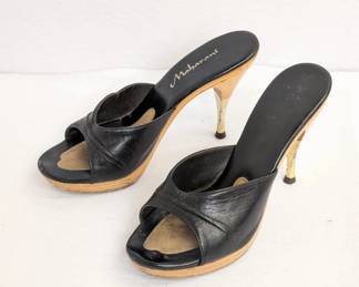 Vintage pair of Maharani black slip on high heels